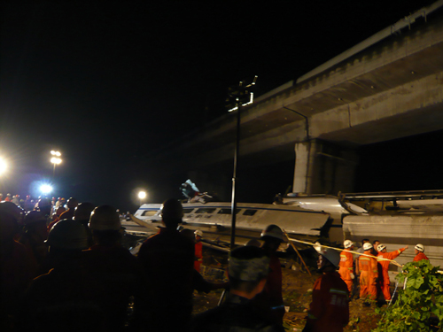 Tianhe Portable Mast deploy in Bullet train crash Rescue Scene