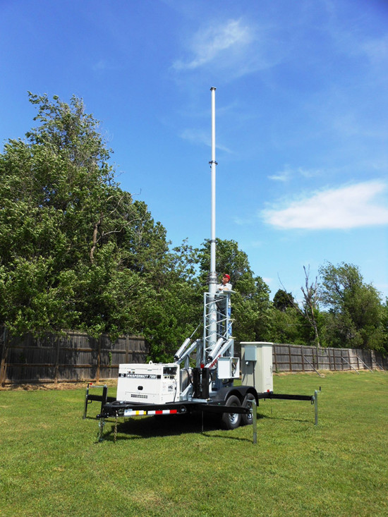 Mobile Cellular Tower Carried on Trailers